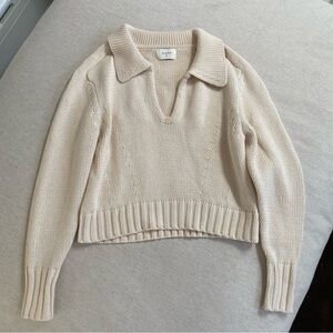 Dissh v neck collared pullover sweater